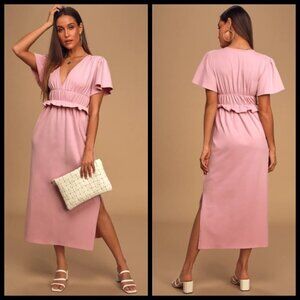 💕LULU'S💕 Simple Kind of Love Mauve Midi Dress